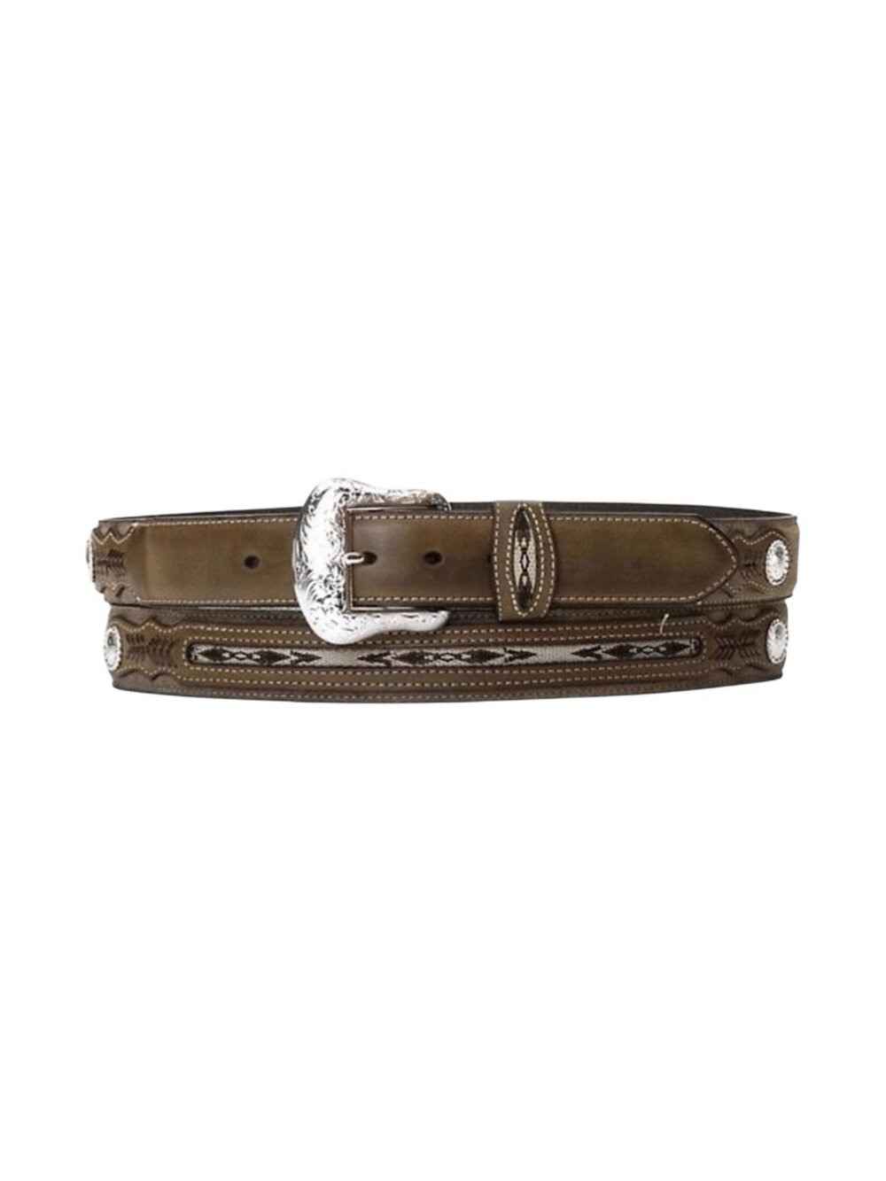 NOCONA | 100% LEATHER MEN'S ROUGH-OUT AND OVERLAY WESTERN BELT